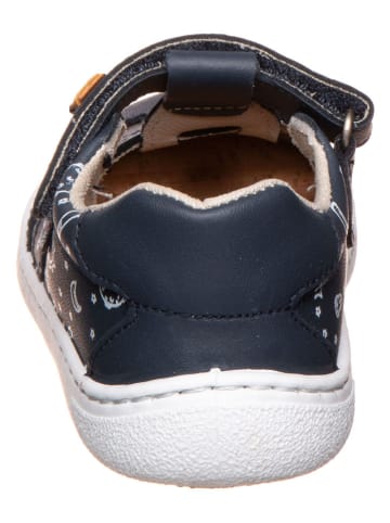 El Naturalista Leren barefootenkelsandalen donkerblauw