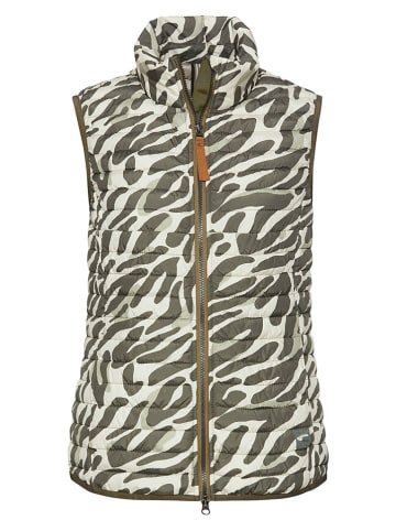 Camel Active Doorgestikte bodywarmer wit/kaki