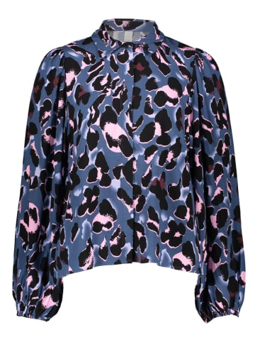 YAS Bluse in Blau/ Schwarz