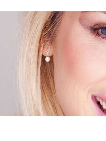 Pearline Zilveren oorstekers met parels