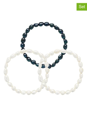 Pearline 3er-Set: Armbänder mit Edelsteinen