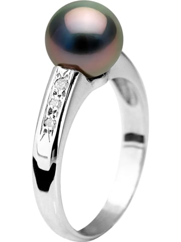 Pearline Weißgold-Ring mit Diamanten und Perlen