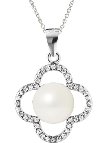 Pearl Addict Silber-Halskette mit Edelsteinen und Perle - (L)42 cm
