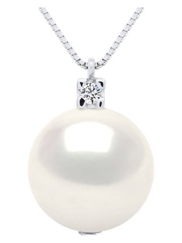 Pearl Addict Witgouden ketting "Prestige" met diamant en parel - (L)42 cm