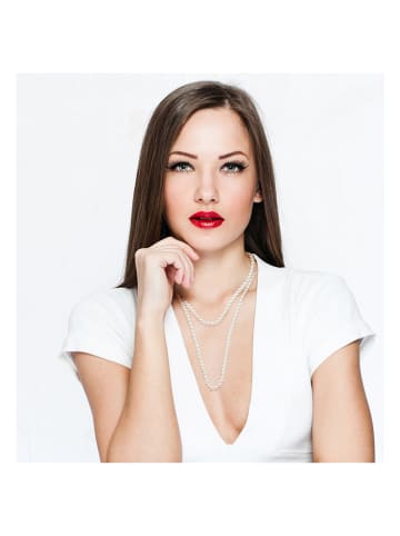 Pearline Naszyjnik w kolorze białym z perłami - dł. 120 cm