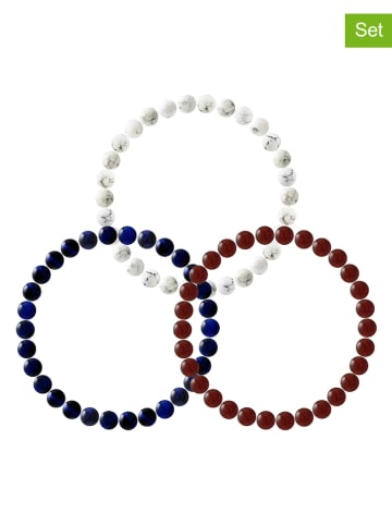 Pearline 3-delige set: armbanden met edelstenen