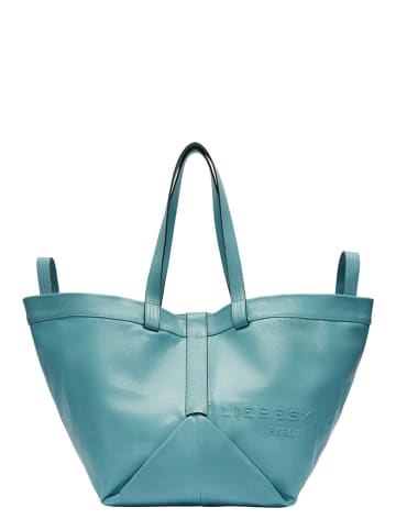 Liebeskind Berlin Skórzany shopper bag w kolorze niebieskim - 47 x 34 x 18 cm