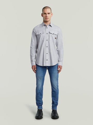 G-Star Hemd in Dunkelblau/ Weiß