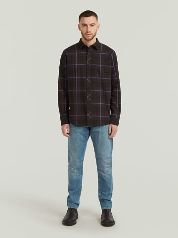 G-Star Hemd in Dunkelbraun/ Blau