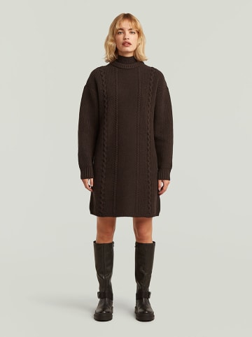 G-Star Wełniana sukienka w kolorze brązowym