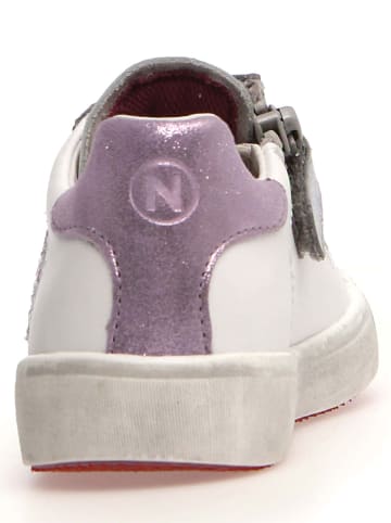 Naturino Skórzane sneakersy "Annie" w kolorze biało-fioletowo-srebrnym