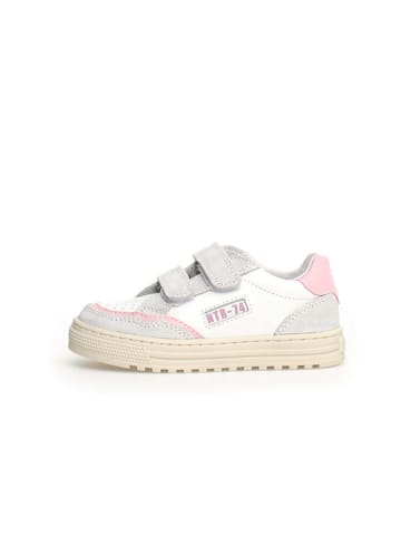 Naturino Skórzane sneakersy "Ariton" w kolorze biało-jasnoróżowo-szarym