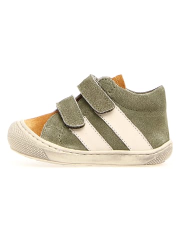 Naturino Skórzane sneakersy "Macks" w kolorze kremowo-oliwkowym