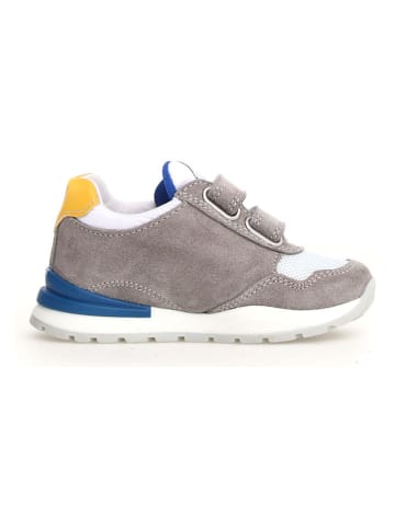 Naturino Leren sneakers "Daudi" grijs/geel/donkerblauw