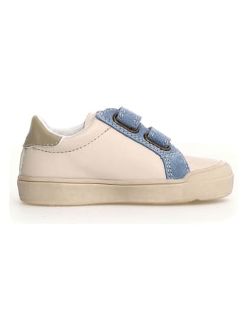 Naturino Skórzane sneakersy "Singery" w kolorze błękitno-beżowo-pomarańczowym