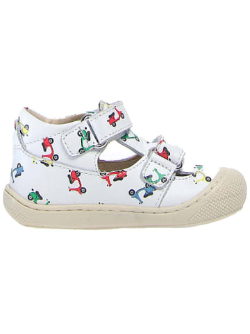 Naturino Skórzane półsandały "Puffy" w kolorze białym