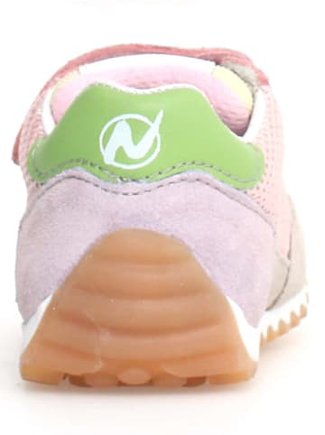 Naturino Skórzane sneakersy "Sammy 2" w kolorze jasnoróżowym ze wzorem