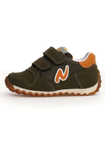 Naturino Skórzane sneakersy "Sammy 2" w kolorze oliwkowo-pomarańczowym