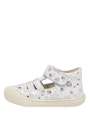 Naturino Skórzane półsandały w kolorze srebrnym