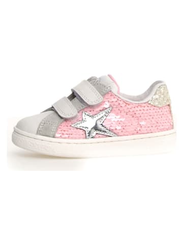 Naturino Leder-Sneakers "Pinn" in Weiß/ Rosa