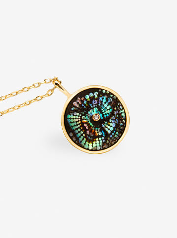 Ania Kruk Vergold. Halskette mit Edelsteinen und Anhänger - (L)40 cm