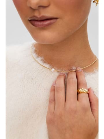 Ania Kruk Pozłacany naszyjnik z perłą - dł. 40 cm