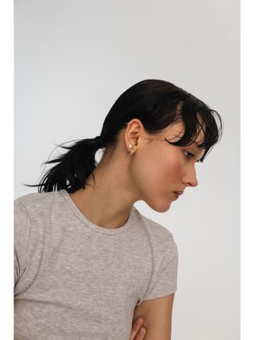 Ania Kruk Pozłacane kolczyki-wkrętki z cyrkoniami