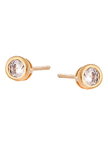Ania Kruk Pozłacane kolczyki-wkrętki z cyrkoniami