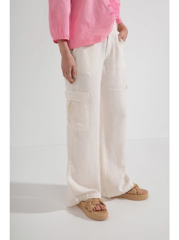 Josephine & Co Leinen-Cargohose in Creme