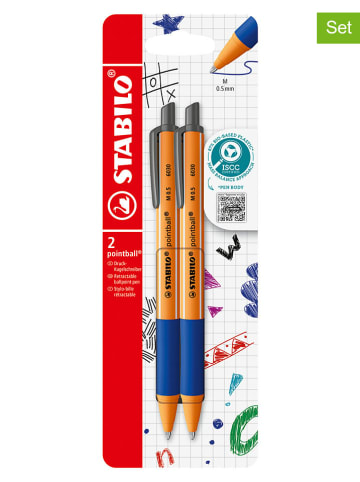 STABILO 4er-Set: Druck-Kugelschreiber ''STABILO point 88' in Blau - 4 x 2 Stück