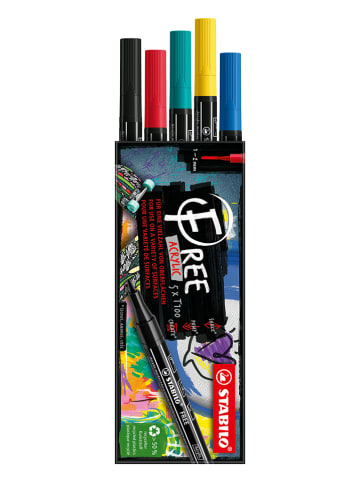 STABILO Markery permanentne (5 szt.) "STABILO FREE Acrylic Royal"