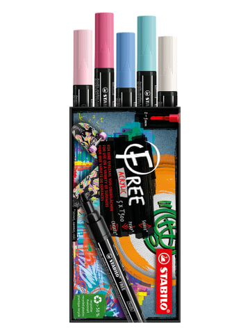 STABILO Permanent-Marker "STABILO FREE Acrylic Candy" - 5 Stück