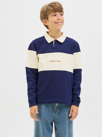 JACK & JONES Junior Koszulka polo "Bro" w kolorze granatowo-kremowym