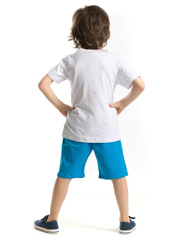 Denokids 2tlg. Outfit "Shark Island" in Weiß/ Hellblau