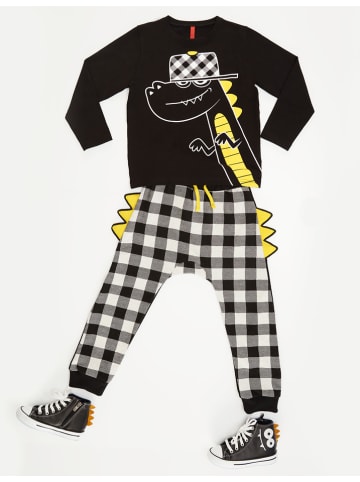 Denokids 2tlg. Outfit "Dino" in Schwarz/ Weiß