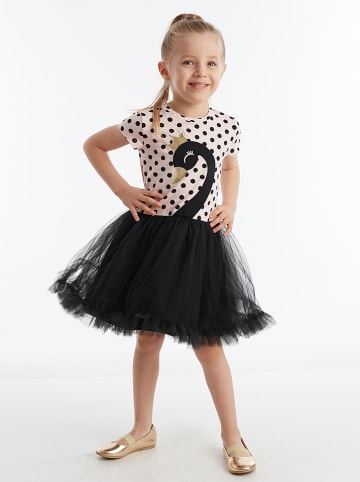 Denokids Jurk "Black Swan" lichtroze/zwart