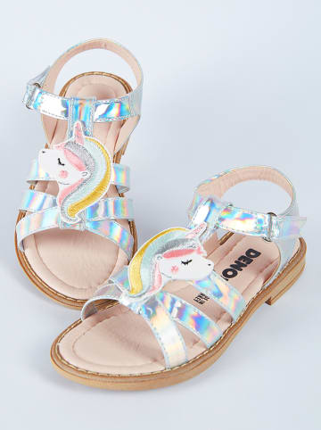 Denokids Sandalen "Unicorn" zilverkleurig/meerkleurig