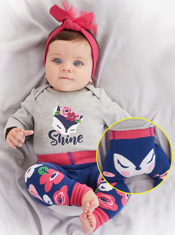 Denokids 2-delige outfit "Fox" grijs/blauw