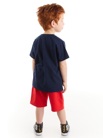 Denokids 2-delige outfit "Fireman Croco" donkerblauw/rood