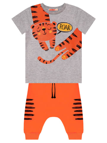 Denokids 2tlg. Outfit "Roar Tiger" in Grau/ Orange