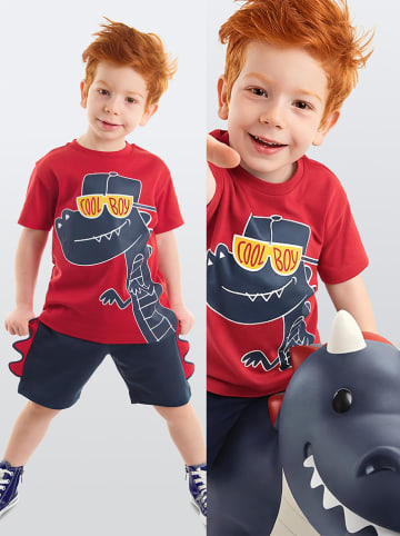 Denokids 2tlg. Outfit "Cool Dino" in Rot/ Dunkelblau