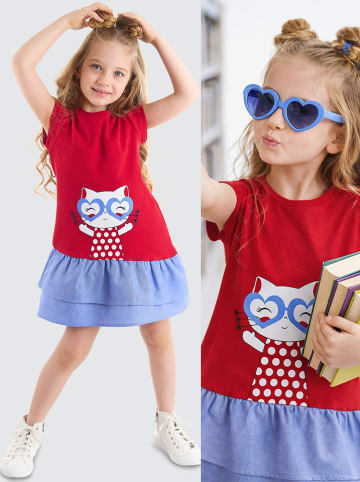 Denokids Sukienka "Cat" w kolorze czerwonym