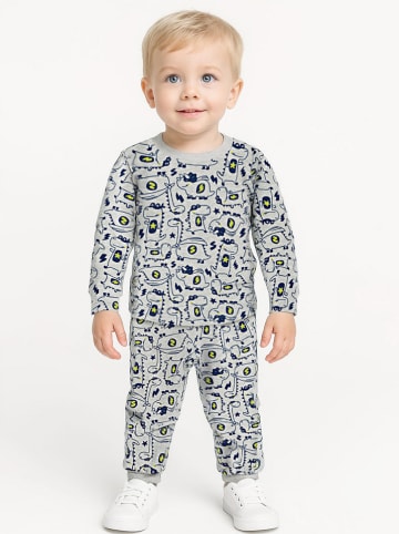 Denokids Pyjama "Super Dino" in Grau/ Dunkelblau
