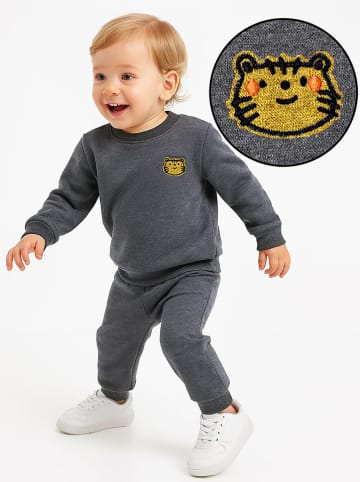 Denokids 2-delige outfit "Tiny Cat" grijs