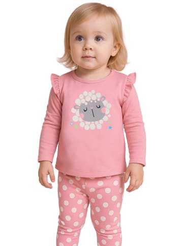 Denokids 2-delige outfit "Little Lamb" lichtroze