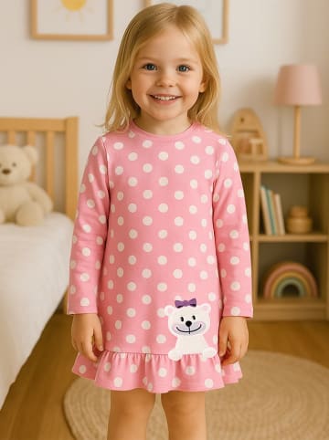 Denokids Sukienka "Teddy Bear" w kolorze jasnoróżowym