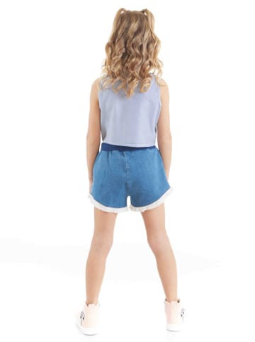 Denokids 2-delige outfit "Raccoon" blauw/wit