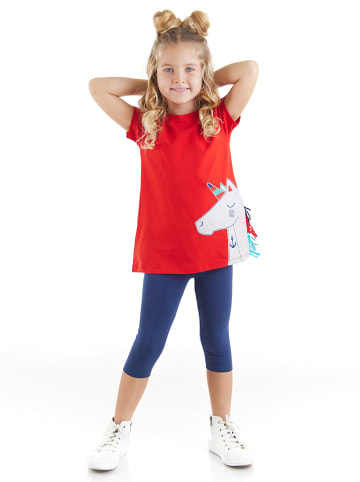 Denokids 2-delige outfit "Sailor Unicorn" rood