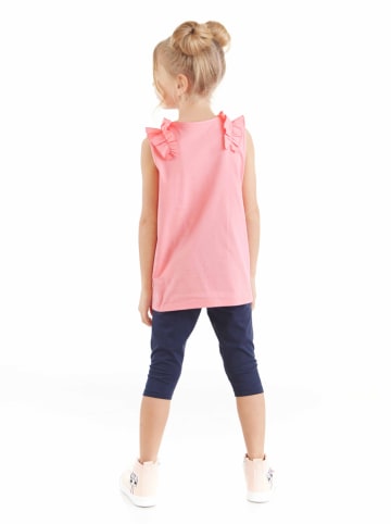 Denokids 2tlg. Outfit "Cat Heart" in Rosa/ Dunkelblau