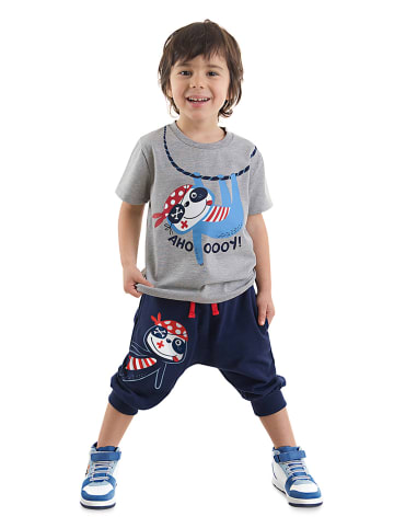 Denokids 2tlg. Outfit "Sloth" in Grau/ Dunkelblau
